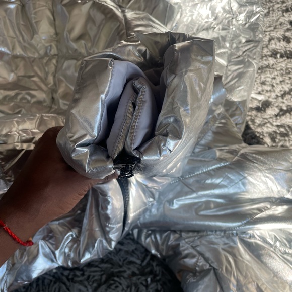 - -❄️ Women SILVER Winter Onesies Ski Suit Fur Collar Ski Jumpsuit Snowsuit NEW - Picture 10 of 17